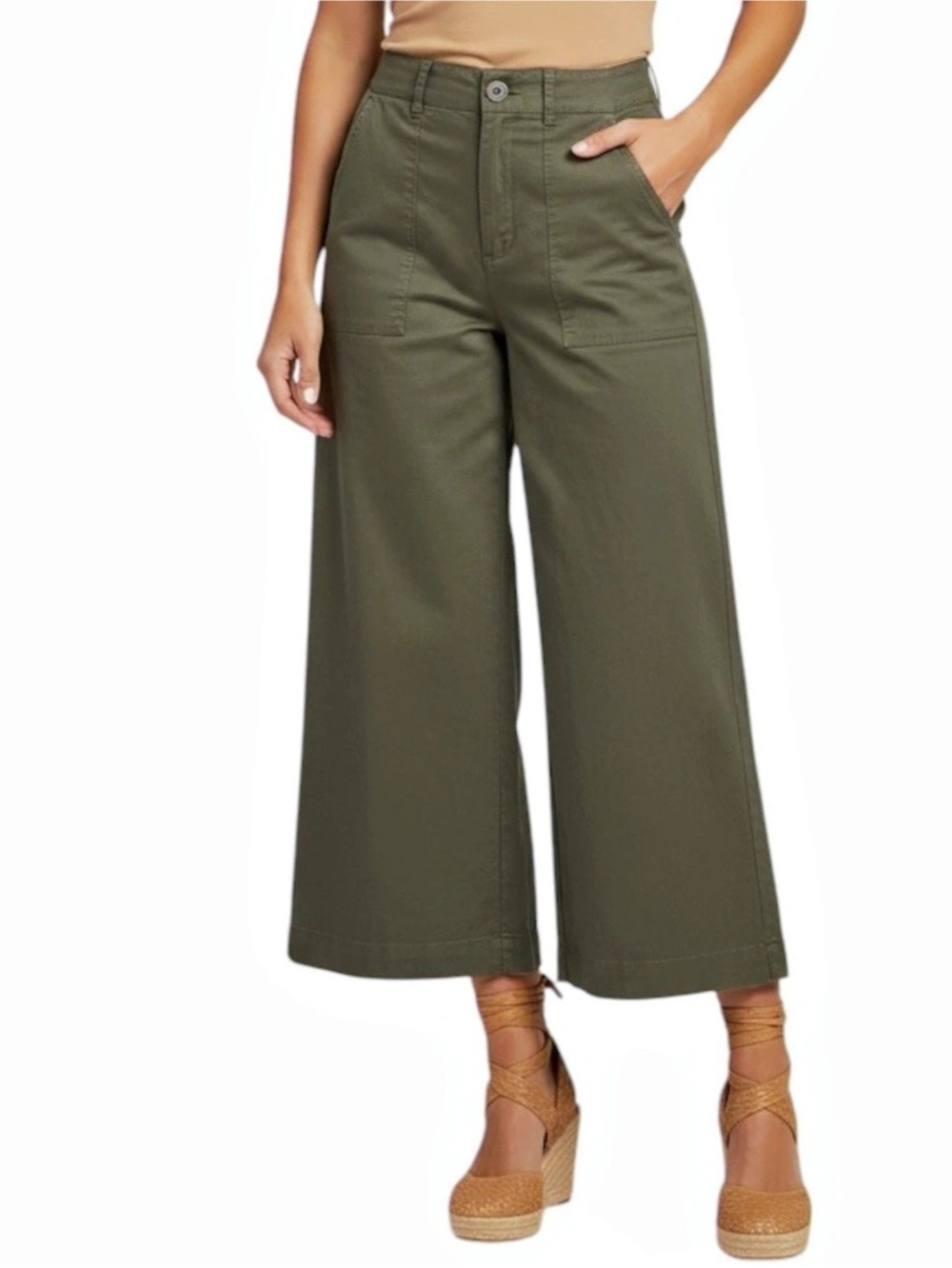 JOIE Wide Leg Pants in Sage Green US 8 Like New -- BOHO VIBES!!!